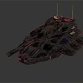 Futuristic Armored Vehicle With Complex Armor Antennas Camouflage Texture And Blue Light