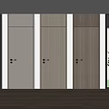 Modern Interior Design With Various Colored Hinged Doors And Wooden Floor
