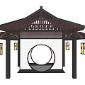 New Chinese style pavilion porch 3d model