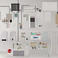 Essential Household Electrical Appliances With Water Heaters Radiators Control Panels Valves And Meters