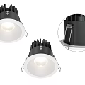 Modern LED Recessed Downlights with Black Housing and White Trim for Ceiling Lighting