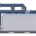 Integrated Industrial Equipment With Pipes Metal Tanks Control Panel And Compressor