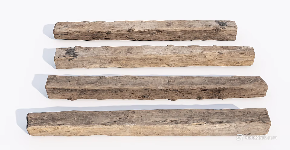 Natural Stone Wood Logs With Rustic Texture For Home Decoration Projects 3d model