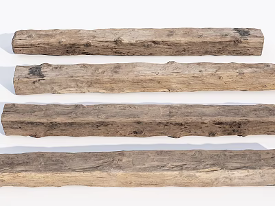 Natural Stone Wood Logs With Rustic Texture For Home Decoration Projects 3d model