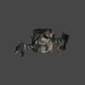 Mystical Forest Creature With Antlers Glowing Eyes Wooden Body And Acorn