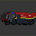 Large Red Fire Truck With Yellow And Blue Stripes Number 12 Fire Service Vehicle