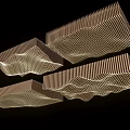 Modern Ceiling Design With Unique Wave Shapes Grid Patterns And Lighting