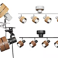 Modern Downlights and Spotlights with Track Mounted Wooden Metal Designs for Home Lighting