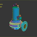 Blue Industrial Submersible Pump With Top Handle Flange Base And Motor Housing