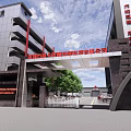 Industrial Factory Building of Kangsheng Group Multi Storey With Entrance Vehicles Trees And Clear Sky