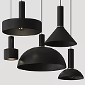 Modern Black Pendant Lights with Various Shapes and Metallic Accents for Home Interior Decor