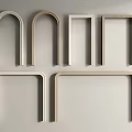 Various Styles Of Wooden And White Door Arches Displayed On Wall