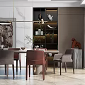 Modern Dining Table and Chair Combination 3d model