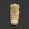 Cute Light Brown Pug Dog With Big Eyes And Tongue Sticking Out On Dark Background