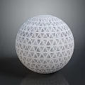 Modern White Spherical Decorative Object With Geometric Triangular Grid Pattern 3d model