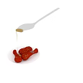 Delicious Yellow Sauce Dripping From White Plastic Spoon In Food Close Up