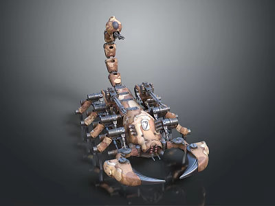 Detailed Mechanical Scorpion With Robotic Limbs And Metal Armor Design 3d model