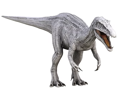 Realistic Dinosaur Model In Standing Pose With Open Mouth And Sharp Teeth 3d model