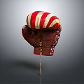 Durable Leather Boxing Glove With American Flag Red White Striped Design Sports Equipment
