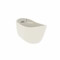 Elegant White Freestanding Bathtub With Modern Curved Design And Sleek Surface
