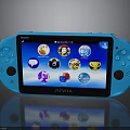 Sony Blue PS Vita Handheld Gaming Console With App Icons On Screen