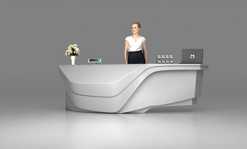 Modern reception desk 3d model