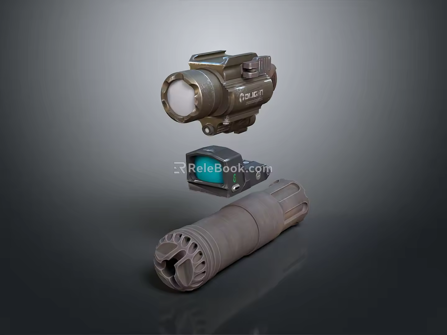Infrared Steiner Laser Pistol Light Source Firearm Sight Firearm Device 3d model