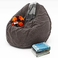 Comfortable Bean Bag Chairs In Various Colors With Stuffed Toy And Books