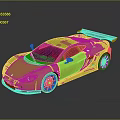 Sleek Yellow Sports Car With Black Rear Spoiler And Shiny Surface Reflection