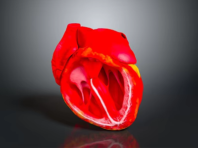 Detailed Human Heart Anatomical Model Showing Internal Chambers And Valves Structure 3d model