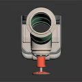 Industrial Hardware Tool Green Pipe Fitting With Red Valve And Gray Bracket