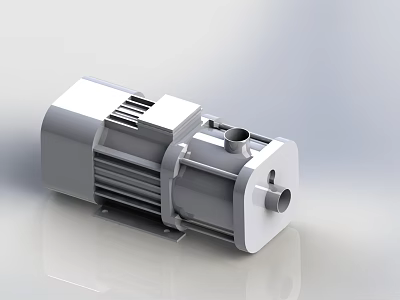 Efficient Industrial Electric Motor With Aluminum Housing Cooling Fins And Connection Ports 3d model