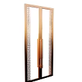 Double Doors With Gold Frame And Patterned Panels For Modern Interior Design