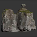 Scenic Rock Formation With Pavilion Green Vegetation And Small Figure