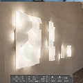 Modern Geometric White Wall Lamps Mounted On Beige Wall With Soft Lighting Design