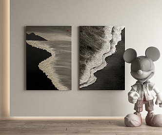 Modern abstract painting decorative painting 3d model