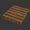 Sturdy Rustic Wooden Pallet Structure With Slatted Boards And Support Legs