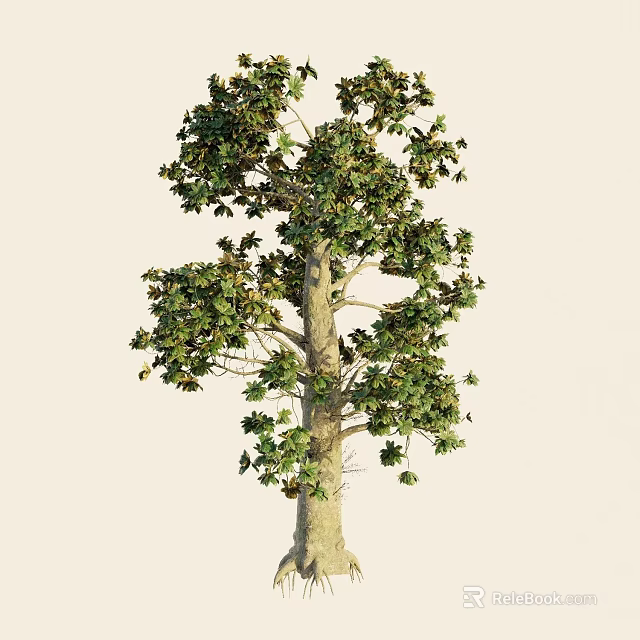 Arbor With Lush Green Foliage Strong Trunk And Dense Branches 3d model