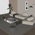 Sofa Coffee Table Combination Multi-person Sofa Coffee Table Fruit Plate Sofa Single Sofa Leisure Chair Sofa Single Sofa 3d model