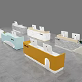 Modern Reception Desks With Various Colors And Stylish Contemporary Designs 3d model
