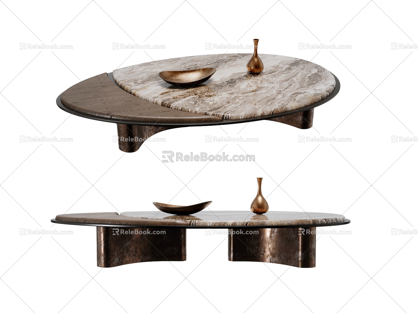 Modern Italian Style Coffee Table Italian Style Minimalist Coffee Table Light Luxury Style Coffee Table Oval Coffee Table Marble Coffee Table Special Shape Coffee Table 3d model