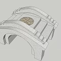 Traditional Stone Arch Bridge With Ornate Decorative Elements And Circular Center