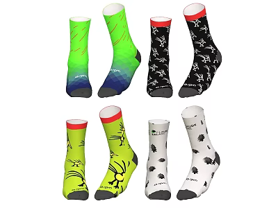 Colorful Patterned Socks With Various Designs And Styles For Daily Use 3d model