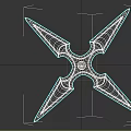 Metal Shuriken Weapon With Four Sharp Blades And Intricate Decorative Patterns Design 3d model