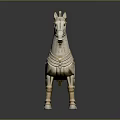 Artistic Horse Sculpture Carved With Detailed Decorative Patterns And Classical Design