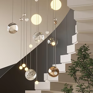 Stairwell chandelier 3d model