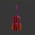 Classic Red Wooden Cello With Shiny Finish As Elegant Musical Instrument For Home