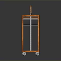 Pet Transport Cart with Orange Frame Metal Mesh Wheels and Display Screen