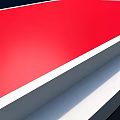 Red Stage Design With White Border And VERITAS Logo On Dark Background