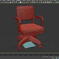 Green Single Office Chair With Armrests And Silver Metal Frame On Wheels